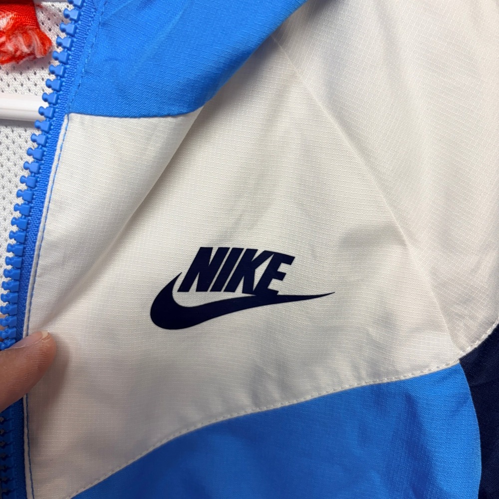 Nike Windrunner Windbreaker Jacket Blue White Navy Colorblock Kids 4T C663-B24 - Picture 7 of 9